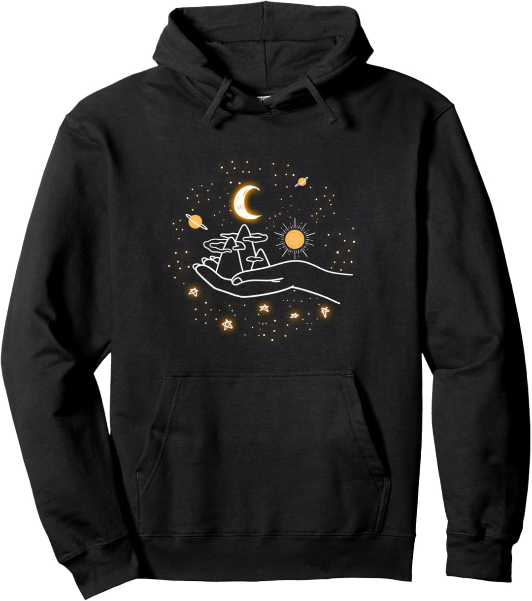 Mountains On Hand Heavenly Bodies Outer Space Stargazer Gift Pullover Hoodie