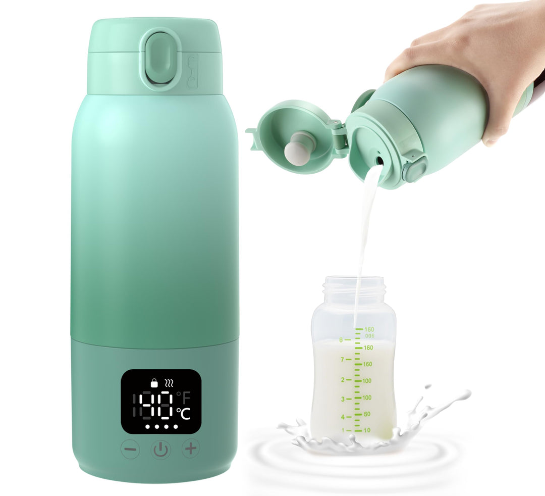 Tragbarer Flaschenwärmer Baby für Unterwegs, Schnelles Aufheizen Muttermilch und Wasser, Lange Akkul