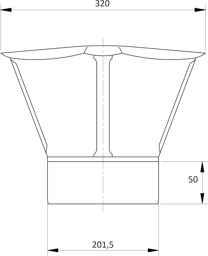 Regenhaube Kaminabdeckung Kaminrohr Regenhut Verzinkt für Ofenrohr (Ø 200mm)