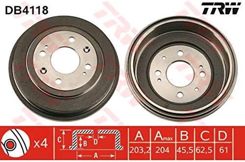 TRW Automotive AfterMarket DB4118 Bremstrommel