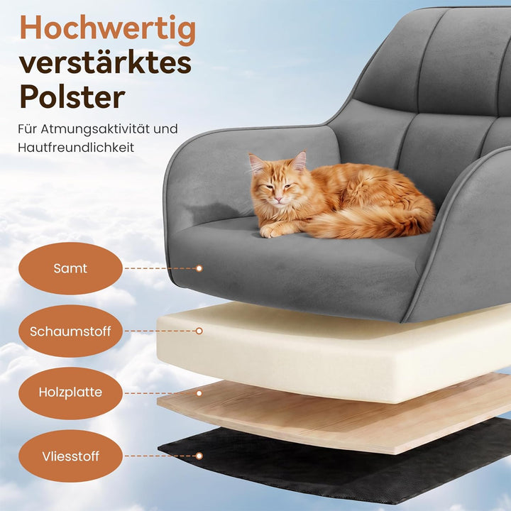 YOUDENOVA Schreibtischstuhl, Drehstuhl mit Rollen, Schminkstuhl Höhenverstellbar, Homeoffice Stuhl,