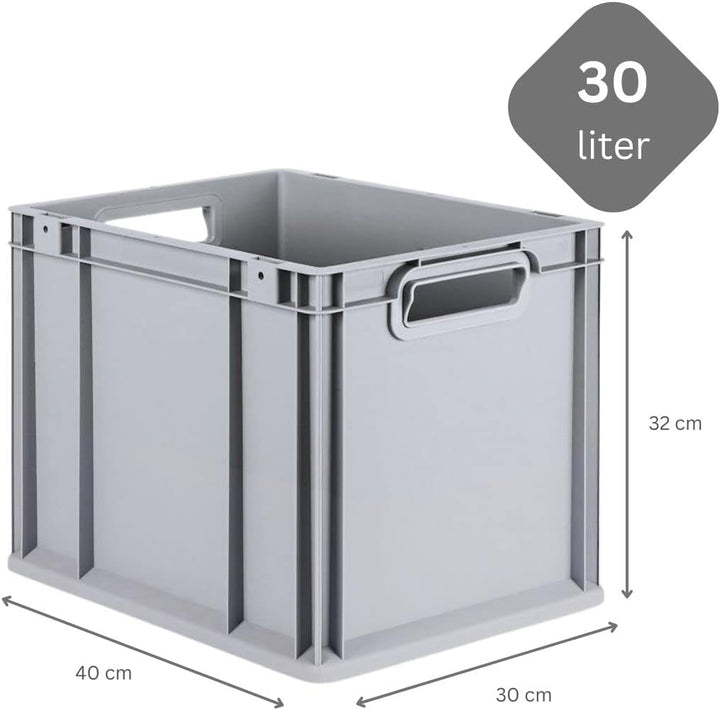 PROREGAL SuperSparSet 10x Eurobox NextGen Economy mit Auflagedeckel und 4x Schiebeschnappverschlüsse