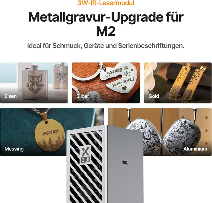xTool M2 3W-Infrarot-Lasermodul, 1064nm für Metall Gravur