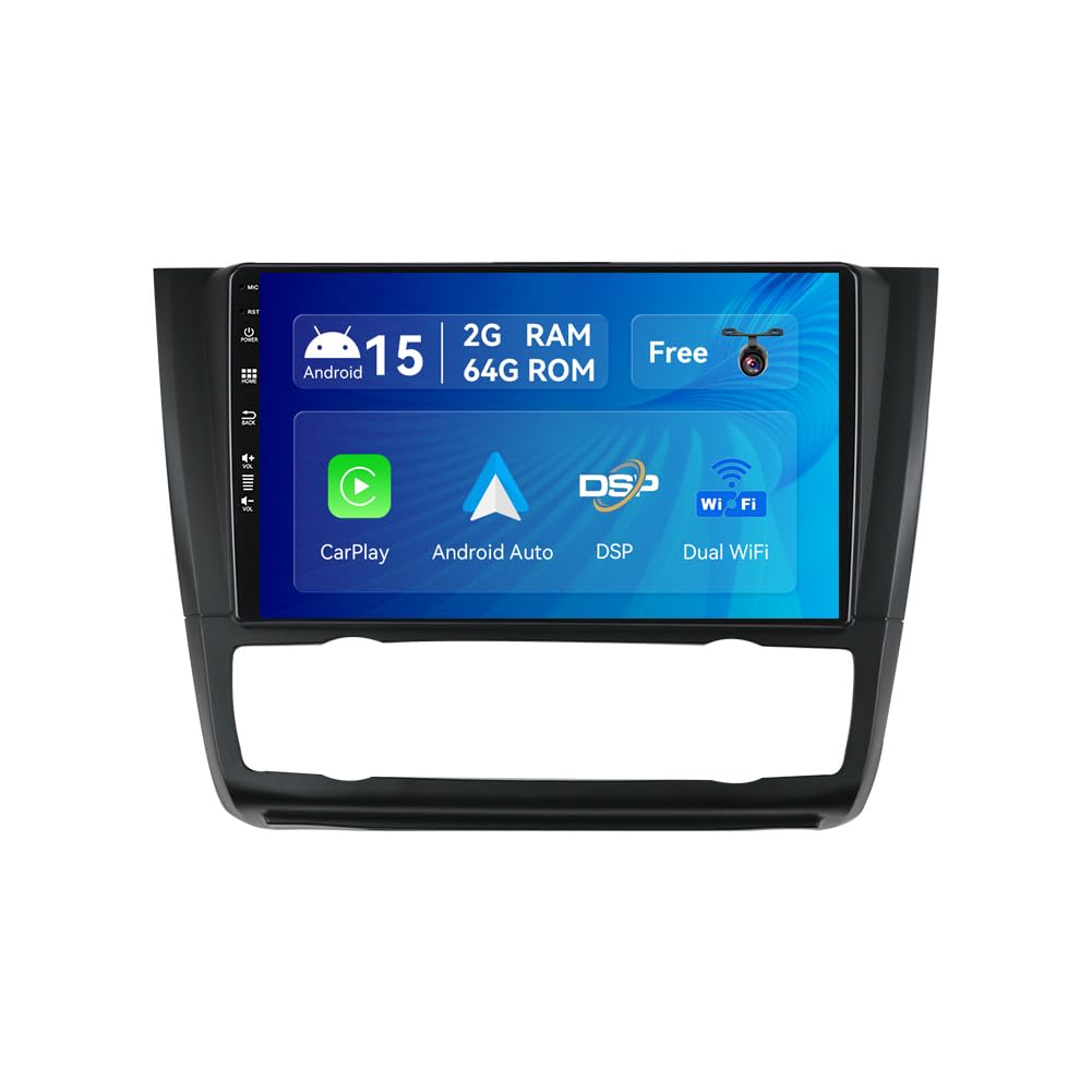 SXAUTO Android 12 IPS Autoradio Passt für BMW 1 Series E81 E82 E87 E88 (2004-2012) - Eingebaut Carpl