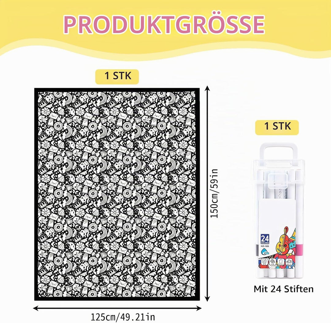 DIY Maldecke,DIY-Maldecke 150 x 125 cm,Färben Sie Ihre eigene Decke