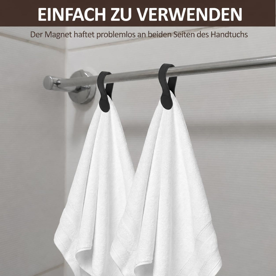 4 Stück Magnetische Handtuchclips,Handtuchhalter Leder,Leicht Zugänglicher Handtuchaufhänger,für Küc