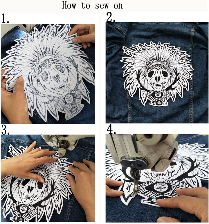 Graceful life Large Biker Motorcycle Back Patches (3) lila, lila