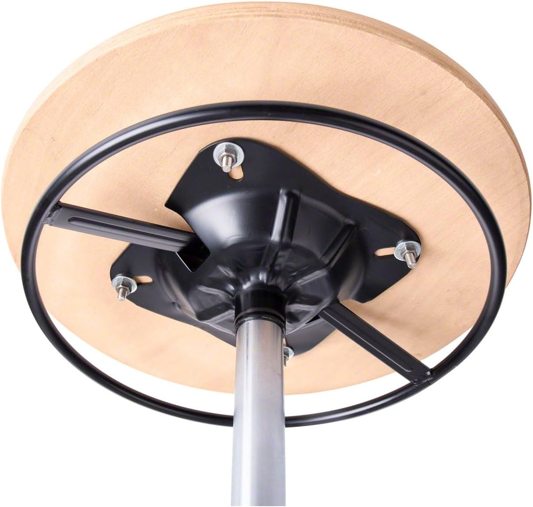 Sport-Tec Drehhocker Exklusiv mit Holz-Sitzfläche und Rollen, Rollhocker Arbeitshocker