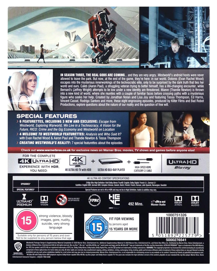 Westworld: Season 3 [4K Ultra-HD] [2020] [Region Free] [HD DVD] [Blu-ray], 4K