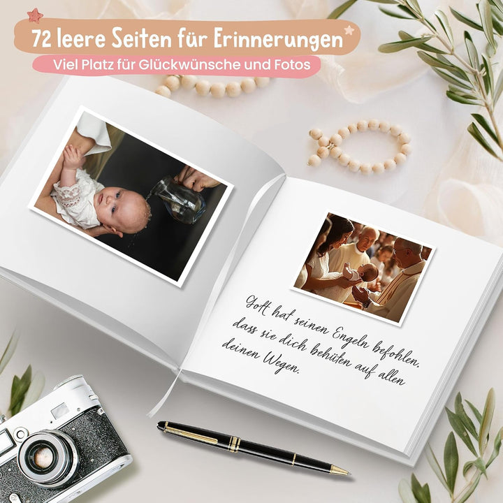 Taufbuch Mädchen, Gästebuch Taufe mit Regenbogen Design zum Taufgeschenk ‎Taufe Gastebuch Regenbogen