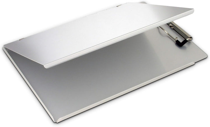 Saunders Klemmbrett aus recyceltem Aluminium, mit Sichtschutzabdeckung, für Briefe Side Hinge, Side
