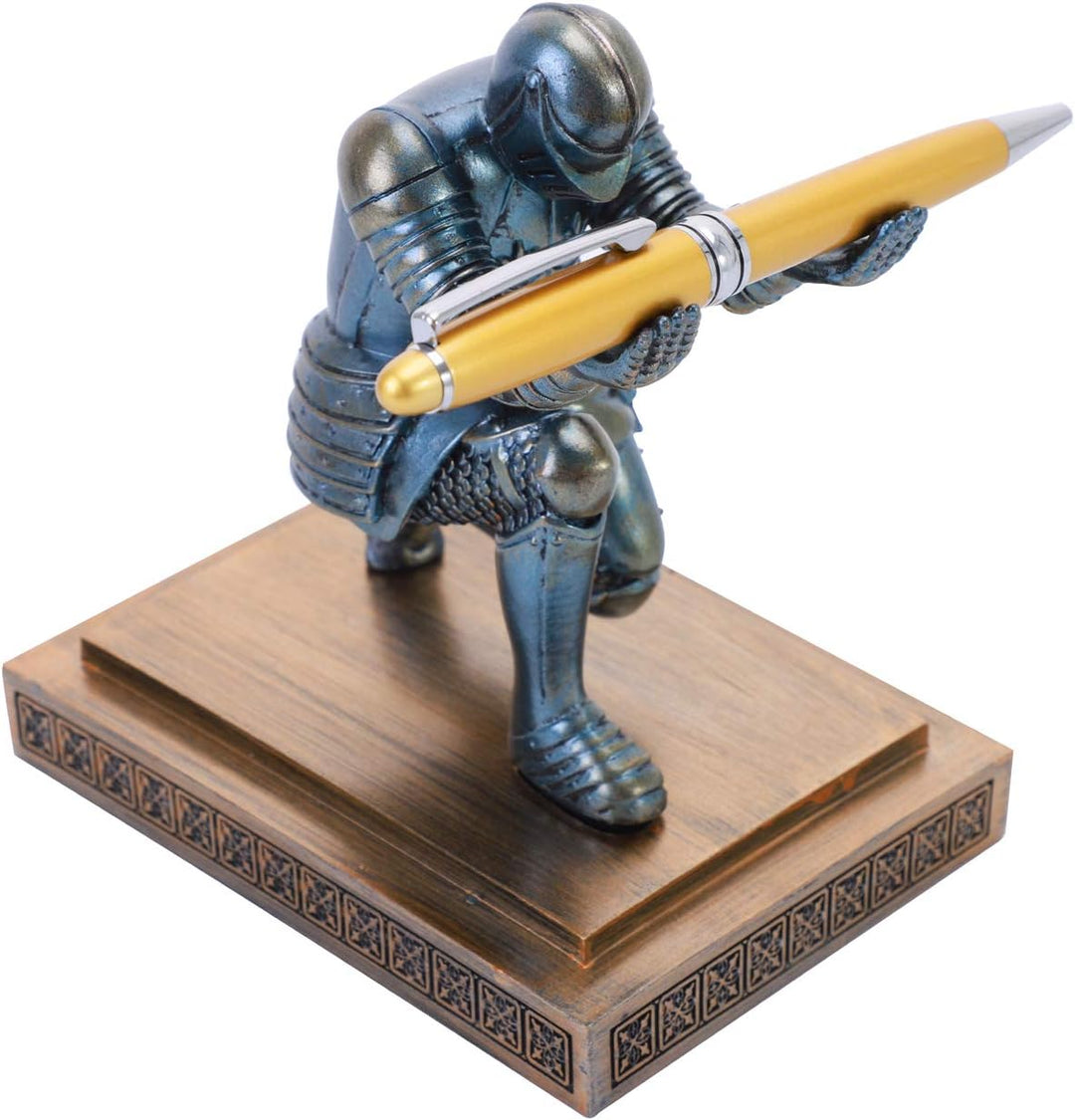 NCQIXIAO Knight Stifthalter, Schreibtisch-Ornament, Kunstharz, Stifthalter, Schreibtischzubehör und