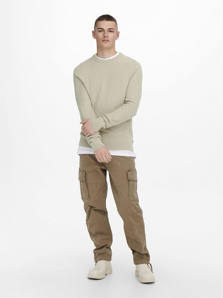ONLY &amp; SONS Male Strickpullover ONSPHIL Pullover XS Silver Lining, XS Silver Lining