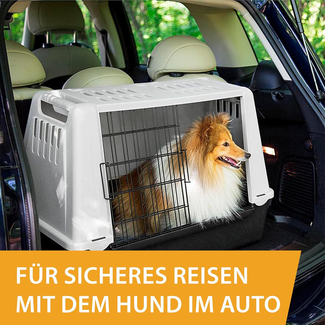 Ferplast Autotransportbox für Hunde ATLAS CAR MINI mit Lüftungsgitter, Drainagematte enthalten 72 X