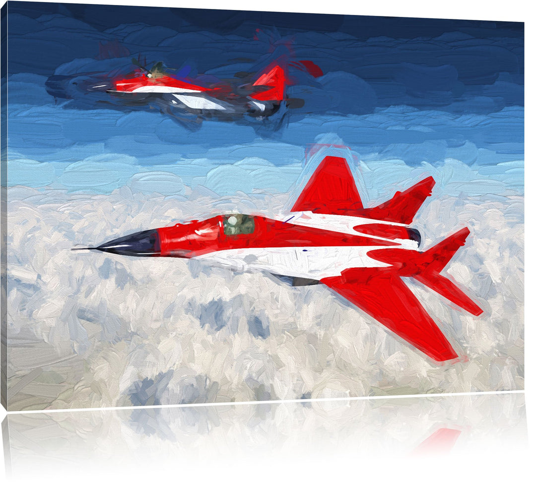 Pixxprint Kampfjets 100x70cm Leinwandbild Wandbild Kunstdruck, 100x70