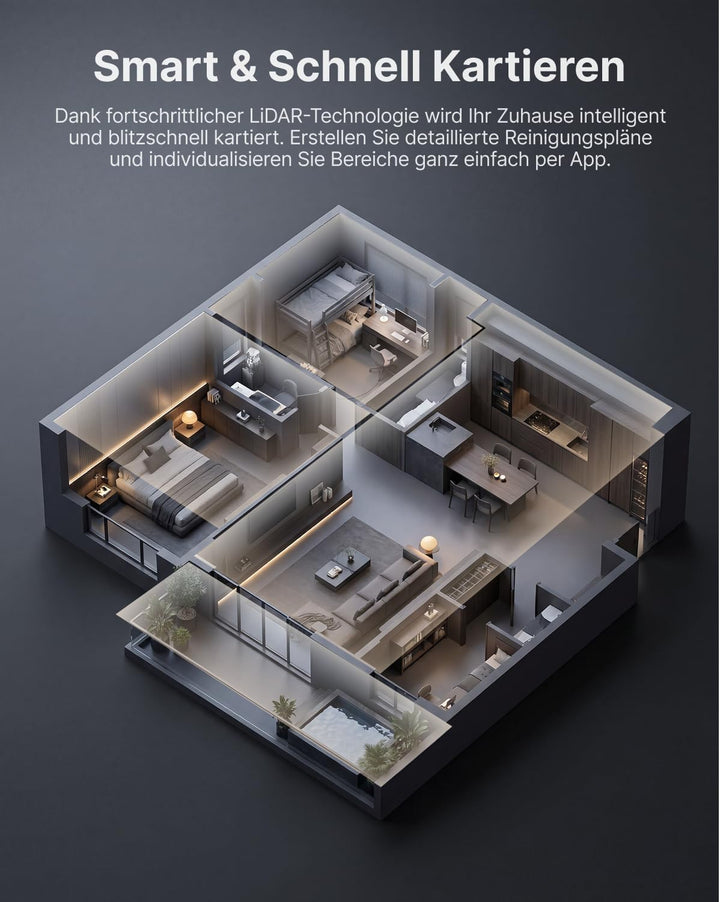 VONKO S6 Pro Saugroboter mit Wischfunktion und Absaugstation, 8000Pa Saugkraft,LiDAR 2.0 Laser Navig