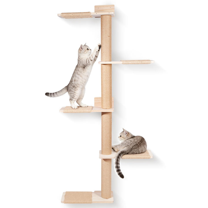 Kratzbaum Wand Holz Katzenleiter Kletterwand Wandmontage 150cm hoch