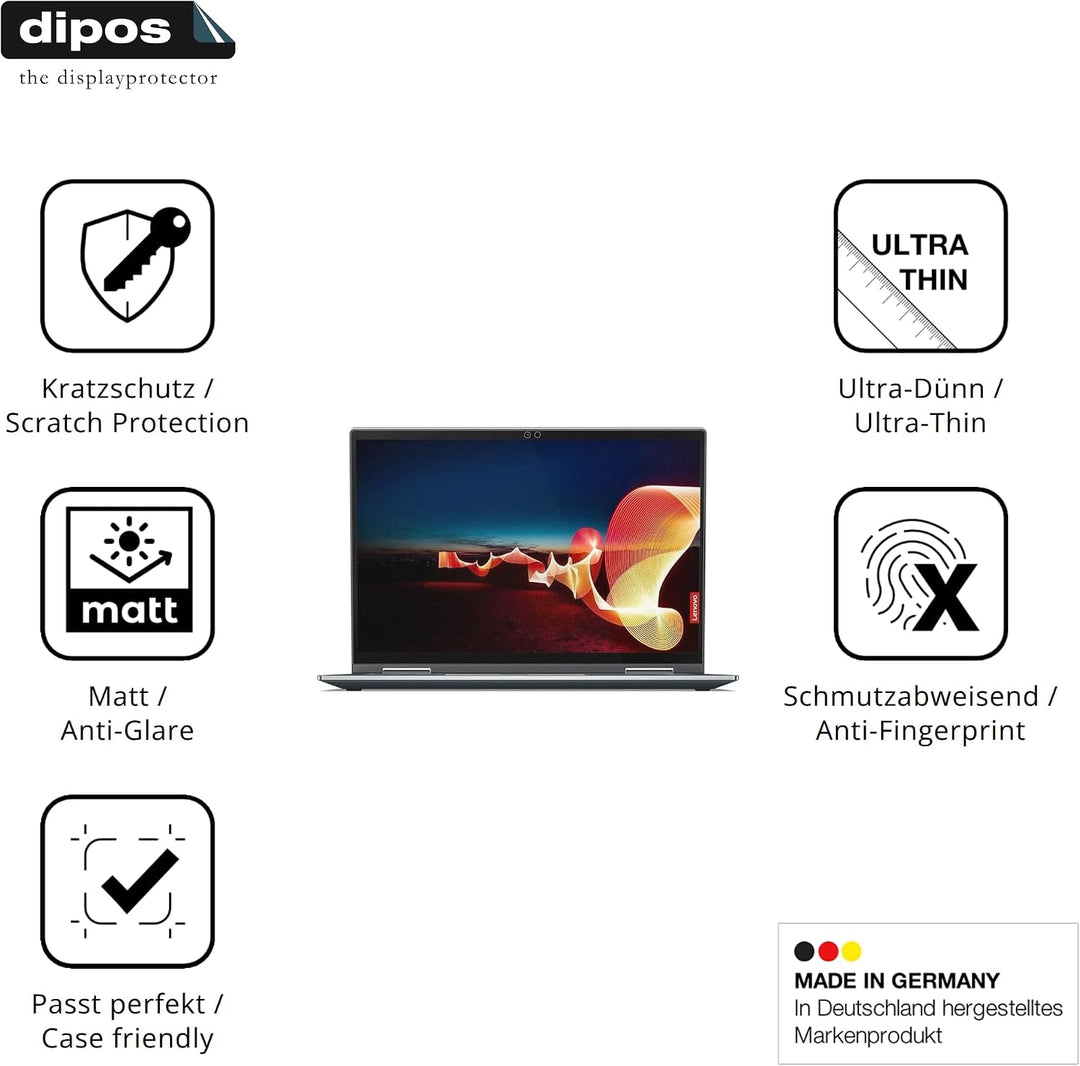 dipos 2x Displayschutzfolie matt für Lenovo ThinkPad X1 Yoga Gen 6