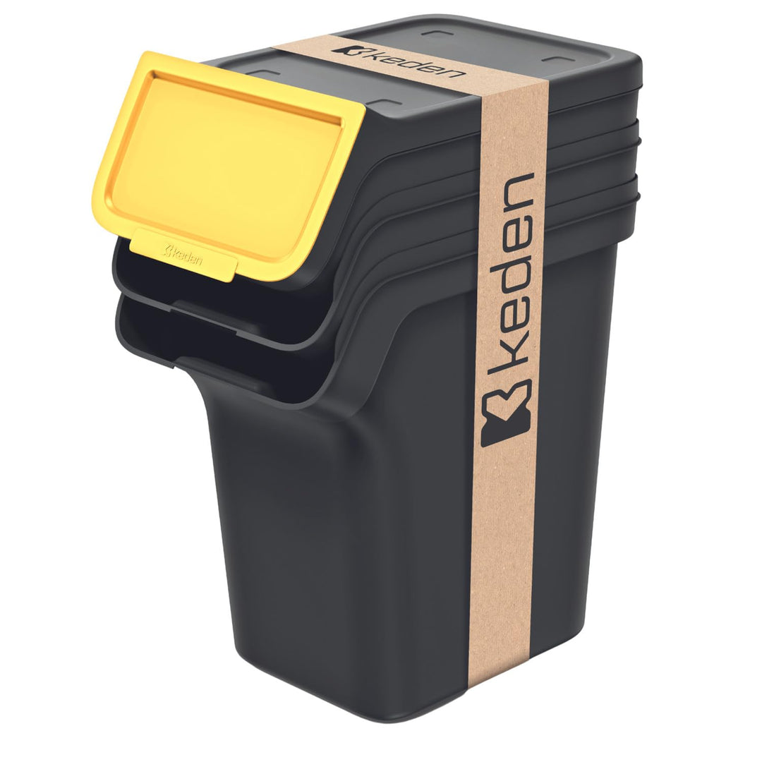 Keden Stackbox Q Mülltrennsystem 3x20L Set Mülltrennungsbehälter mit Deckel Recycling Recyclingbehäl