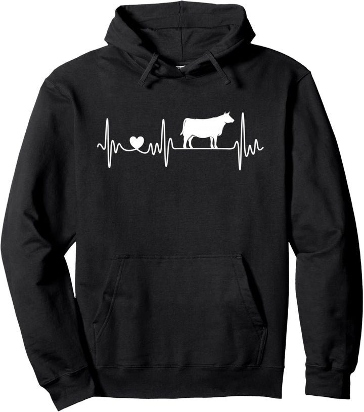 Kuh Rind Landwirt Herzschlag Bauer Pullover Hoodie