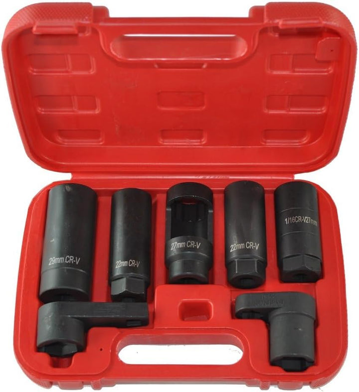 Set mit 7 Stecknüssen Lambda, 22 mm, Schlüssel für Auto, Sensor, Lambda