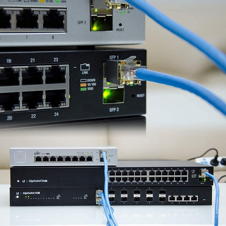 QSFPTEK Newest 10GBASE-T SFP+ RJ45 Transceiver up to 30m, 10G SFP+ to RJ45 Copper Mini-GBIC Modul wi