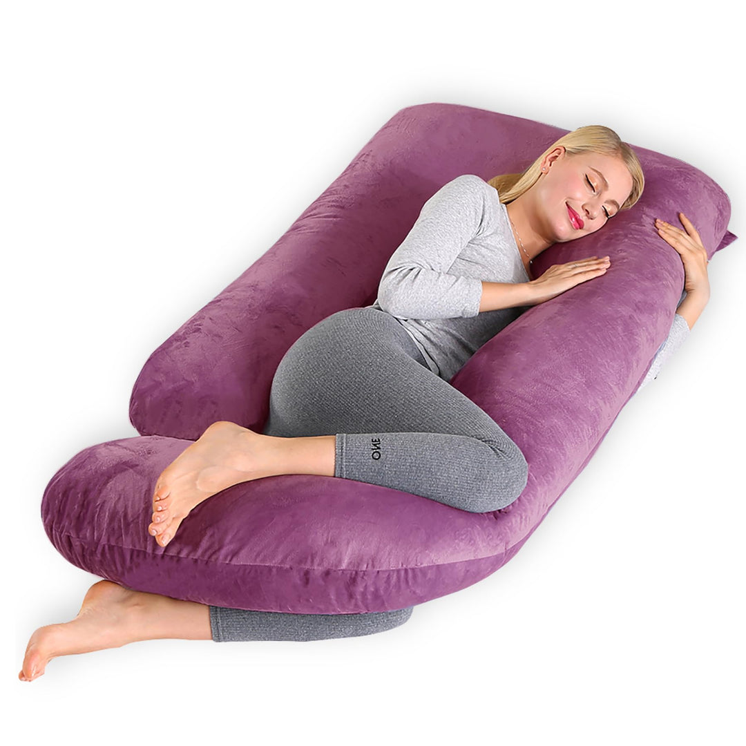 CALIYO Schwangerschaftskissen J Form,Stillkissen XXL-SeitenschläFerkissen mit Bezug,Pregnancy Pillow