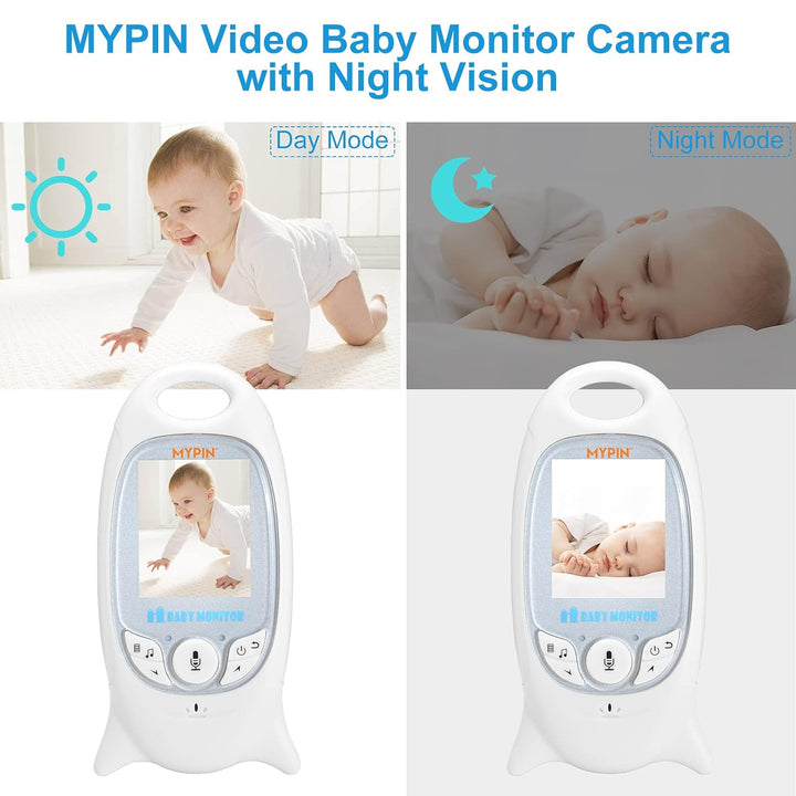 Babyphone Wireless Live Kamera Babyphone 2.4GHZ mit 2-Wege Audio/2"LCD-Bildschirm/Baby Haustier Vide