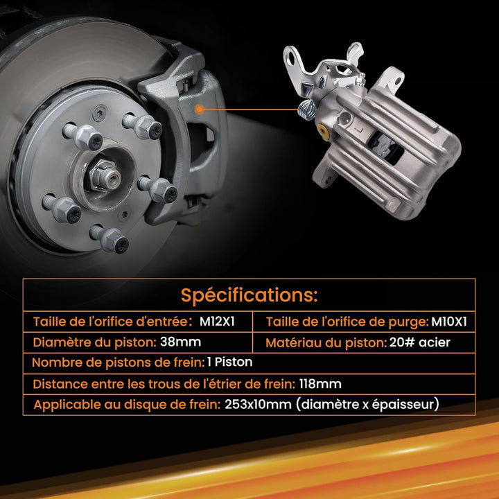 maXpeedingrods Bremszange Bremssattel Hinten Links für A3 8P1 Altea 5P1 Octavia
