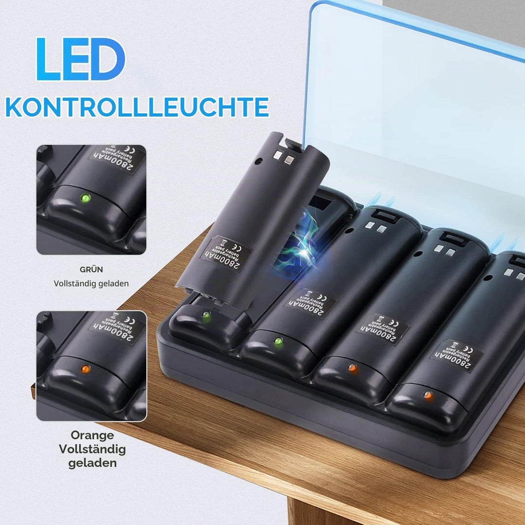 TechKen Wii Akku Ladegerät Set,Remote Controller Ladestation Docking Station