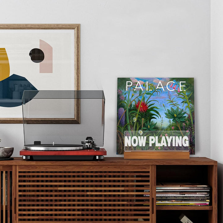 Ammonite Beleuchten Now Playing Vinyl-Schallplattenständer, Plattenständer, hölzerne Acryl-Halter fü