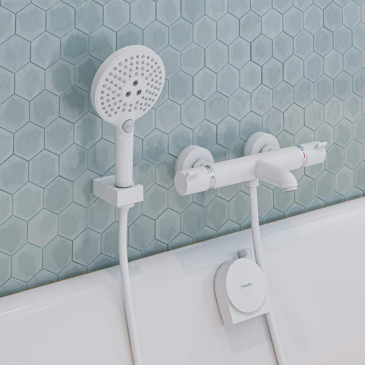 hansgrohe Exafill S Wanneneinlauf Fertigset, Mattweiss, Mattweiss