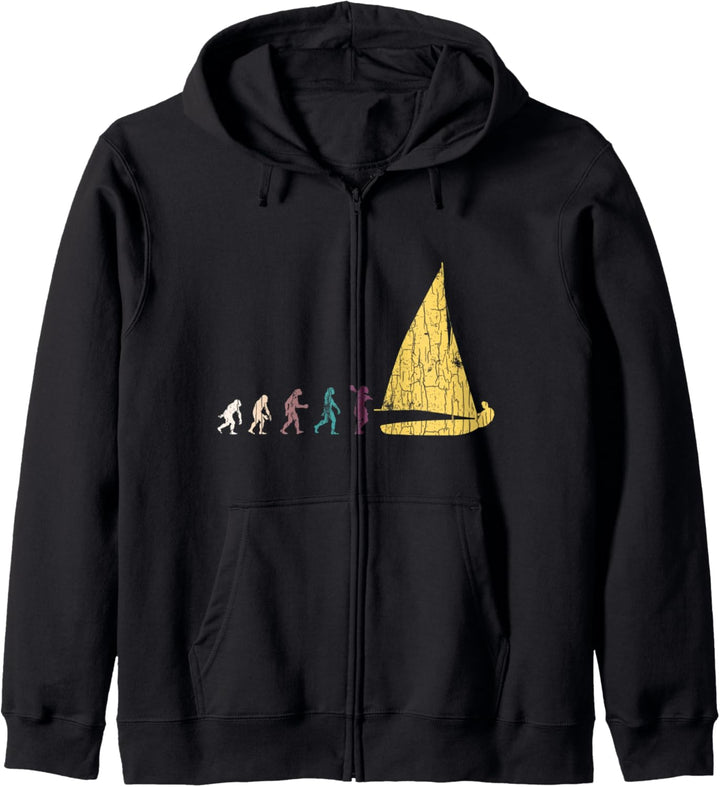 Vintage Segel Grafik Geschenk Segler Evolution Kapuzenjacke