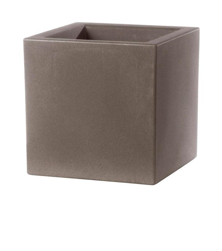 TERAPLAST Blumentopf Schio Cubo 40 cm Made in Italy recyclebar 40 cm Cappuccino, 40 cm Cappuccino