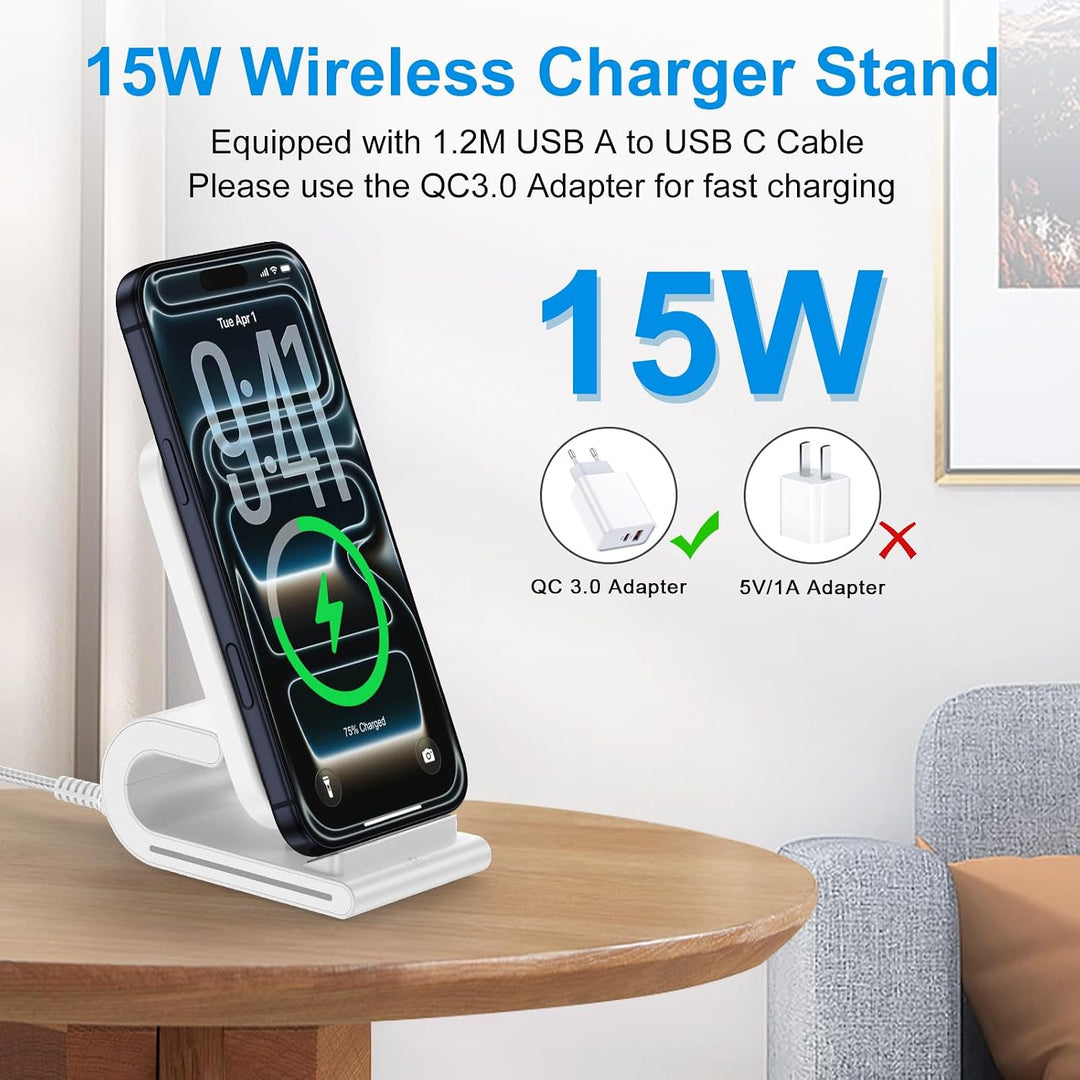 Drahtloses Ladegerät, 15-W-Google-Pixel-Wireless-Ladestation Weiss, V081, Weiss, V081