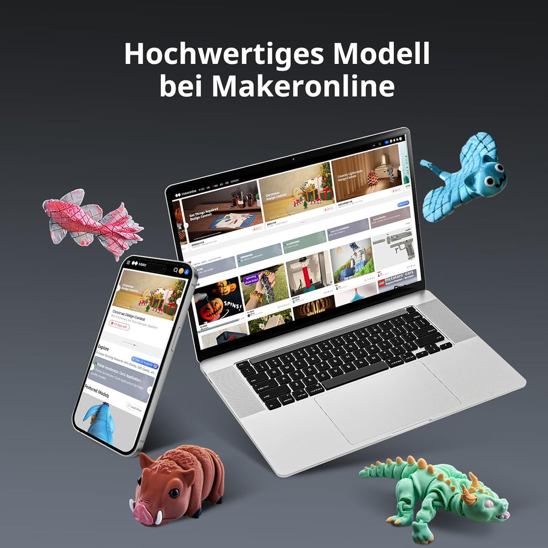 Anycubic Kobra S1 Combo 3D-Drucker Mehrfarbig, 600mm/s Hochgeschwindigkeitsdruck, Trocknen beim Druc