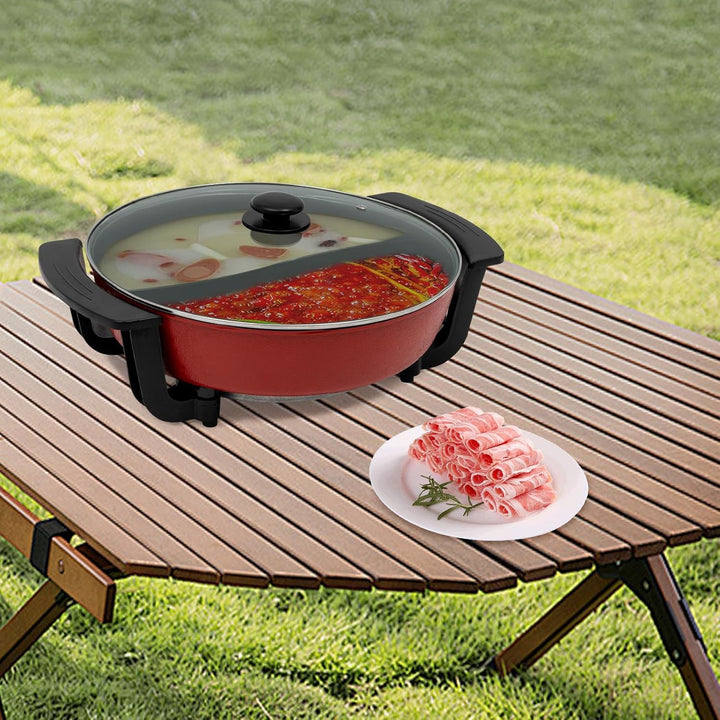 Multifunktional Elektrischer Hot Pot 6 L 1360 W 2 Seiten Yin Yang Hotpot Antihaft Kochtopf 5-Stufige