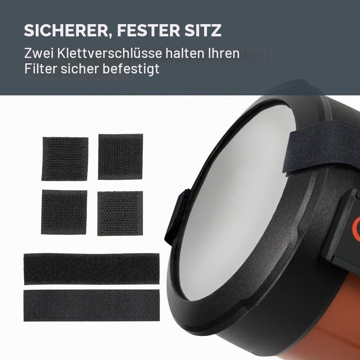 Celestron 94244 EclipSmart Teleskopfilter für Sonnenfinsternisse – ISO 12312-2 konform, sichere Pass