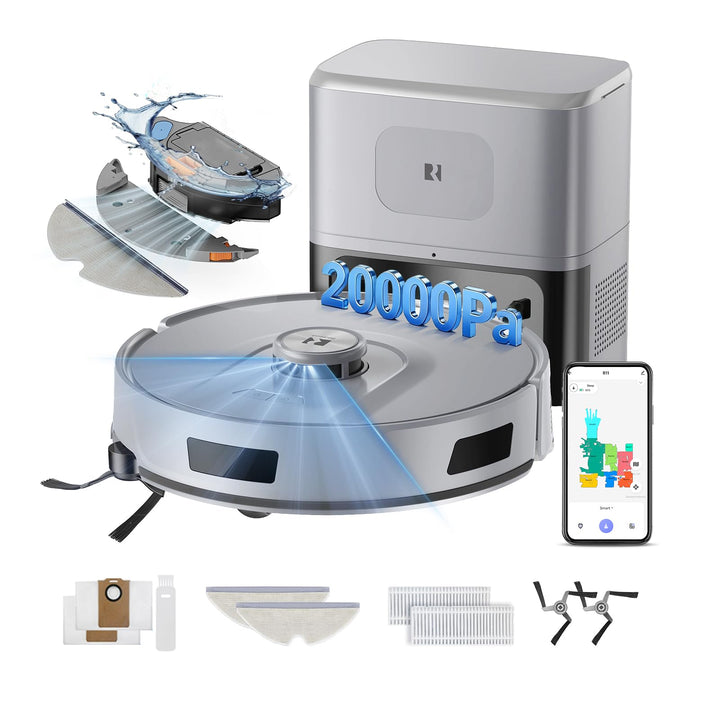 R11 Saugroboter mit Wischfunktion mit Kartenmapping, 20000Pa, Selbstentleerungsstation 120 Tage, Aut
