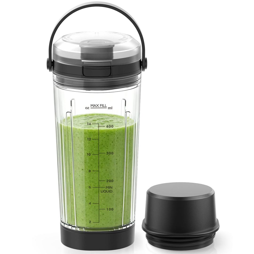 Ersatz Mixbehälter (530 ml) für Ninja Blast Tragbarer Mixer, Austauschdeckel mit Tragegriff, Messera