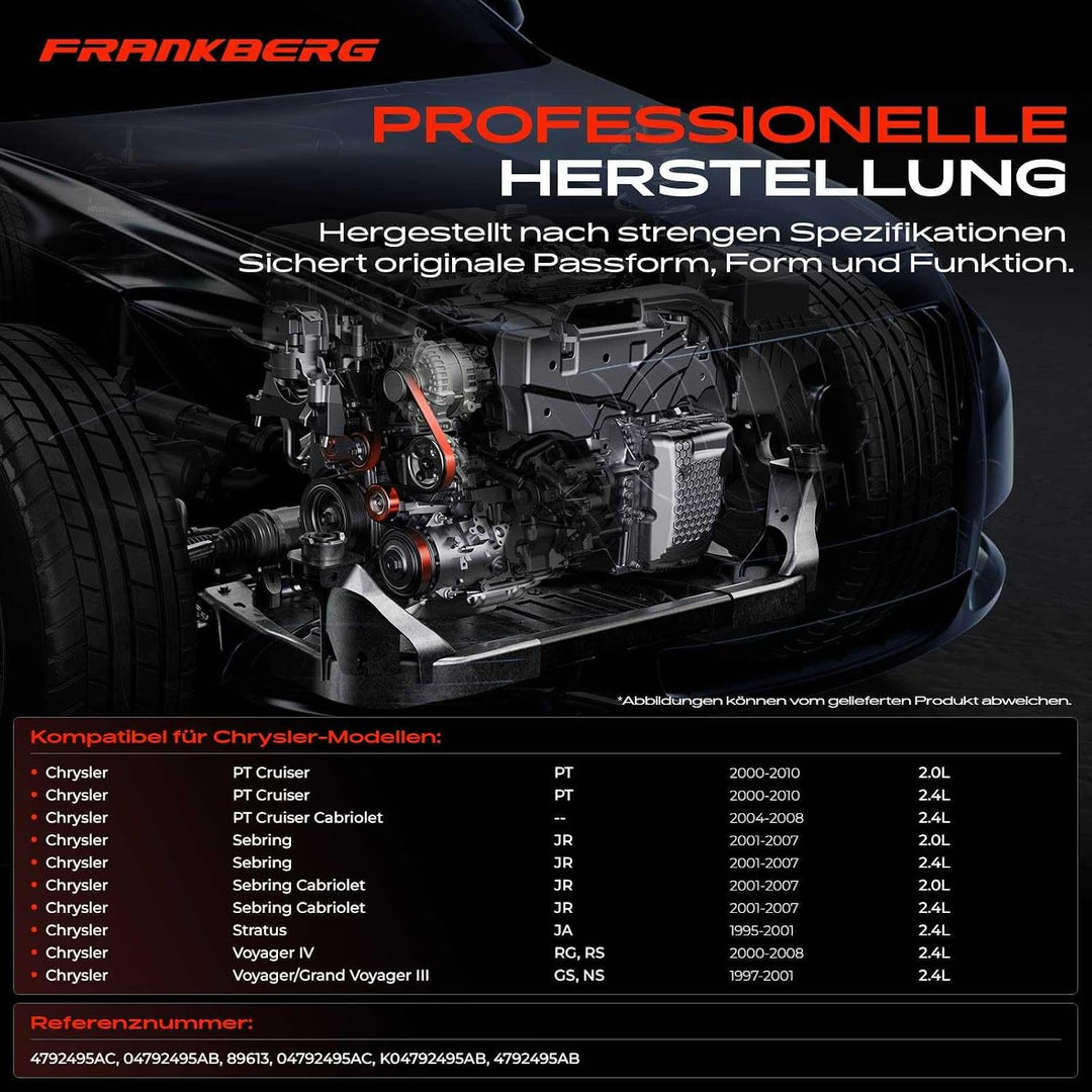 Frankberg Spannrolle Riemenspanner für PT Cruiser PT Sebring JR Stratus JA Voyager IV RG 2.0L 2.4L 1