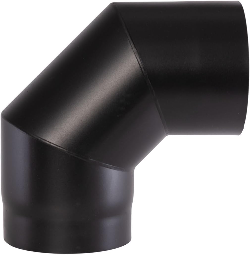 Fumio Ofenrohr Kaminrohr Rohrbogen Wandrosette Wandmuffe Ø120mm (Rohrbogen 90°), Rohrbogen 90°