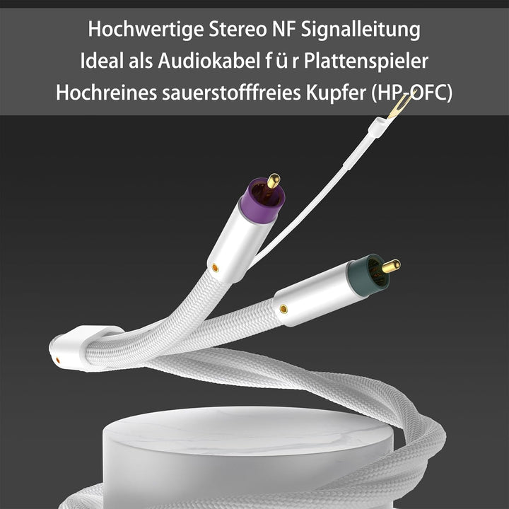 Tertullus Phono E RCA/MiniXLR, Spezielles True Balanced-Plattenspielerkabel,High End Phono Kabel -1.