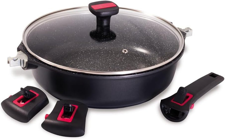BAUMALU - Bratentopf mit Granit Pro Keramikdeckel - Aluminiumguss - Herdarten, einschliesslich Induk