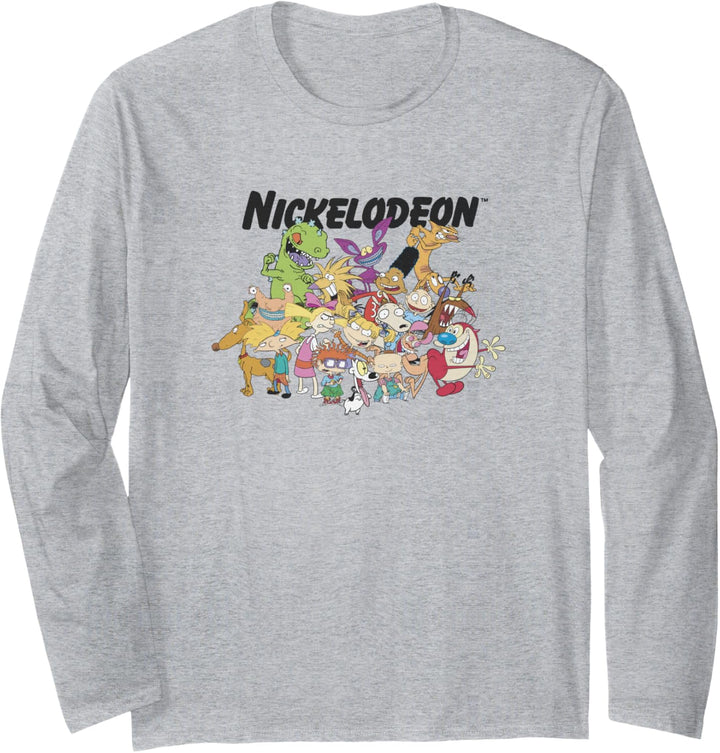 Nickelodeon Faded Character Collage Logo Langarmshirt
