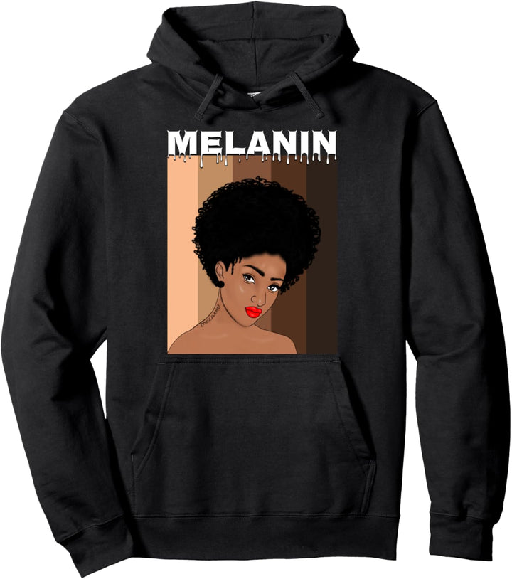 Oheneba: Melanin Afro Girl Pullover Hoodie