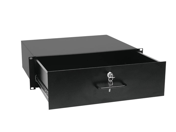 OMNITRONIC Rackschublade mit Schloss 3HE | Abschliessbare Schublade für 19" Racks