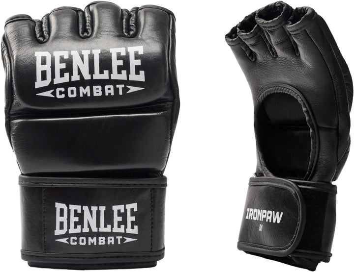 BENLEE Leder MMA Kampfhandschuhe IRONPAW Black/White M, Black/White M