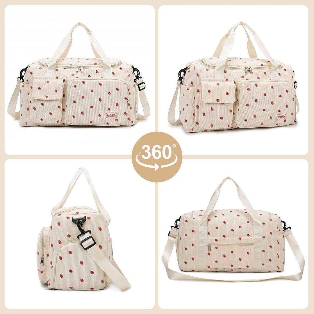 Sporttasche für Damen, Faltbare Reisetasche, Handgepäck, Fitnesstasche, Wochenendtasche mit Schuhfac
