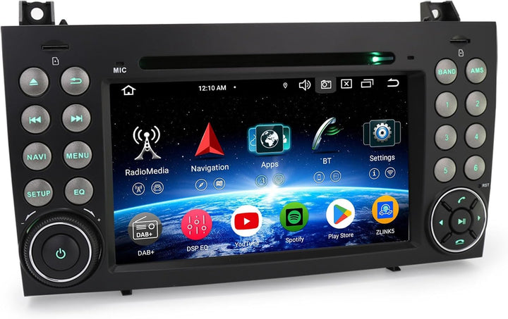 Erisin 7 Zoll 8-Kern 4GB+64GB Android 12 Autoradio Bluetooth mit GPS Navi Für Mercedes Benz SLK Klas